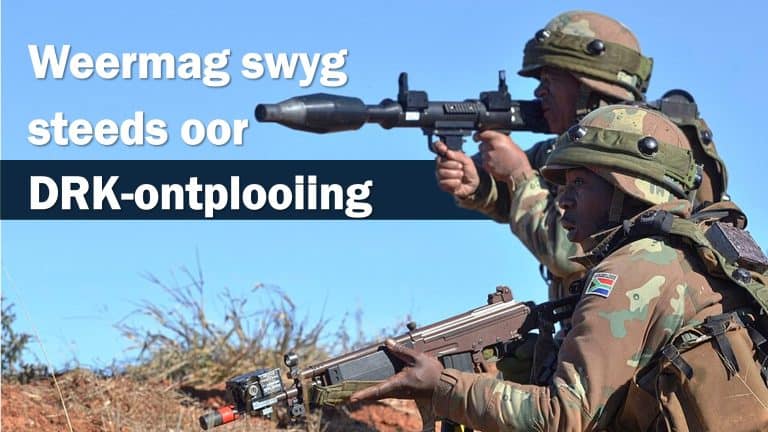 AfriForum bevraagteken weermag se stilswye oor DRK-ontplooiing