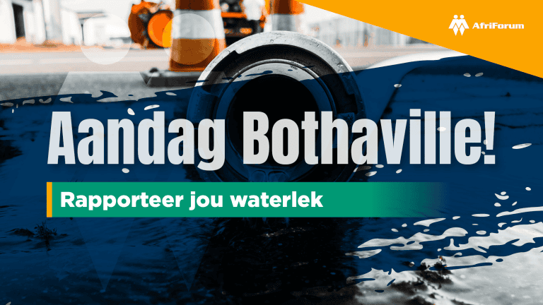 Aandag Bothaville: Rapporteer jou waterlek
