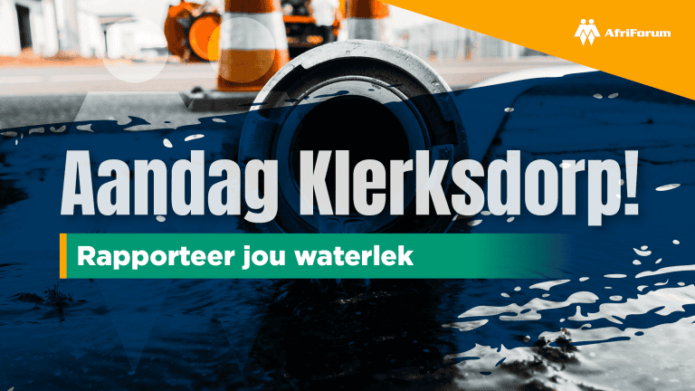 Aandag Klerksdorp: Rapporteer jou waterlek
